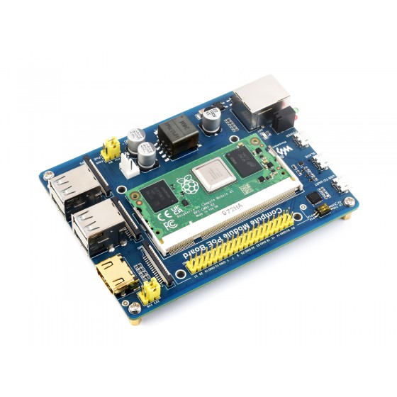 Compute Module IO Board with PoE Feature, Composite Breakout Board for Developing with Raspberry Pi CM4S / CM3 / CM3L / CM3+ / CM3+L